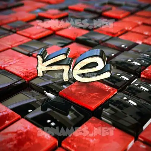 ke in Red Checkered style - 3D name wallpaper ke in Red Checkered style - 3D name wallpaper