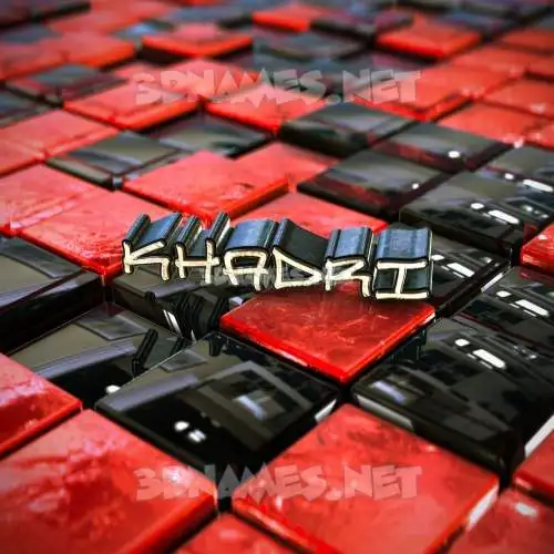 khadri in Red Checkered style - 3D name wallpaper khadri in Red Checkered style - 3D name wallpaper
