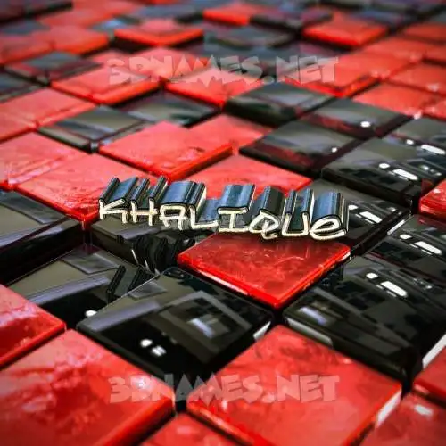 khalique in Red Checkered style - 3D name wallpaper khalique in Red Checkered style - 3D name wallpaper
