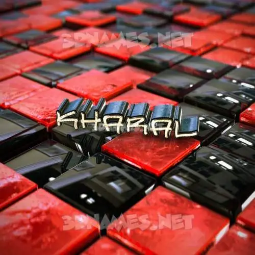 kharal in Red Checkered style - 3D name wallpaper kharal in Red Checkered style - 3D name wallpaper