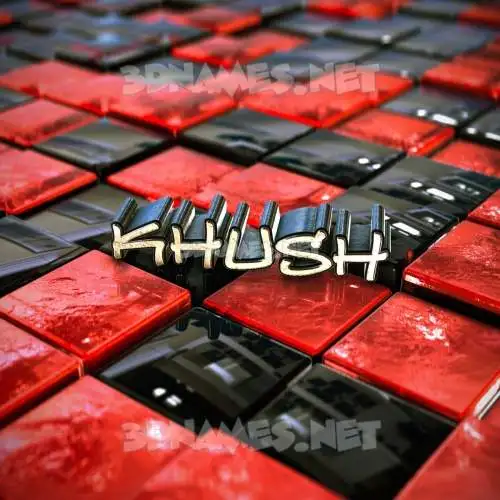 khush in Red Checkered style - 3D name wallpaper khush in Red Checkered style - 3D name wallpaper