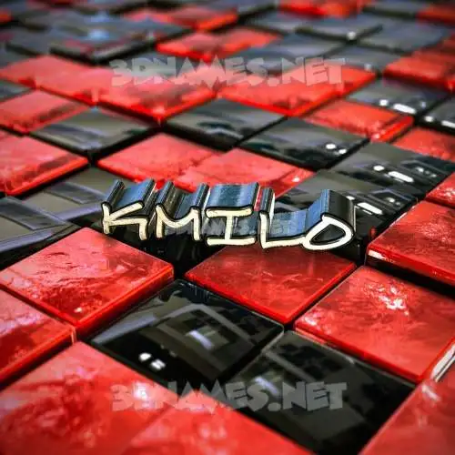 kmilo in Red Checkered style - 3D name wallpaper