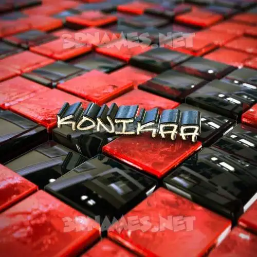 konikaa in Red Checkered style - 3D name wallpaper konikaa in Red Checkered style - 3D name wallpaper