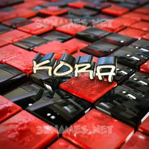 kora in Red Checkered style - 3D name wallpaper kora in Red Checkered style - 3D name wallpaper