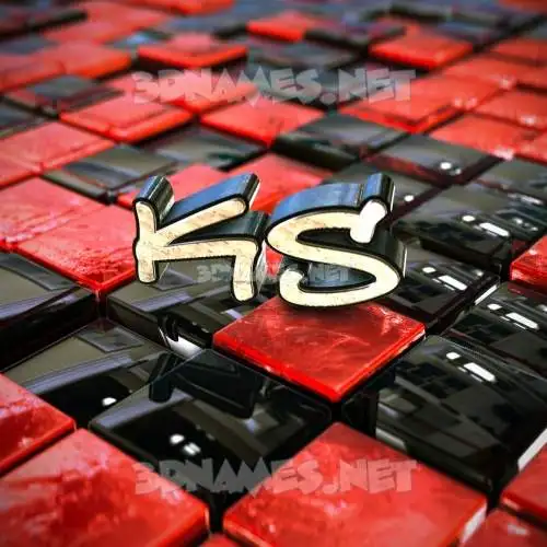 ks in Red Checkered style - 3D name wallpaper ks in Red Checkered style - 3D name wallpaper