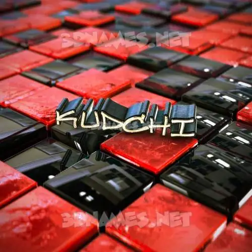 kudchi in Red Checkered style - 3D name wallpaper