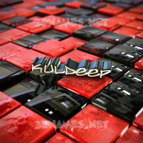 kuldeep in Red Checkered style - 3D name wallpaper
