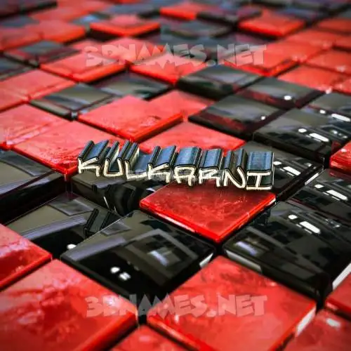 kulkarni in Red Checkered style - 3D name wallpaper