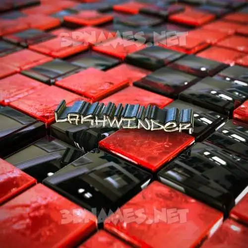 lakhwinder in Red Checkered style - 3D name wallpaper