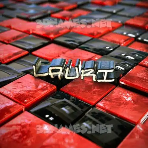 lauri in Red Checkered style - 3D name wallpaper