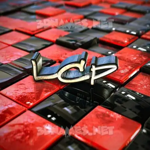 lcp in Red Checkered style - 3D name wallpaper