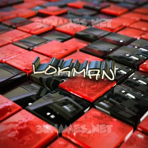 lokman in Red Checkered style - 3D name wallpaper lokman in Red Checkered style - 3D name wallpaper
