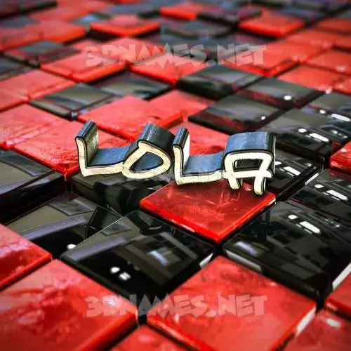 lola in Red Checkered style - 3D name wallpaper