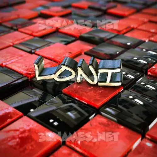 loni in Red Checkered style - 3D name wallpaper