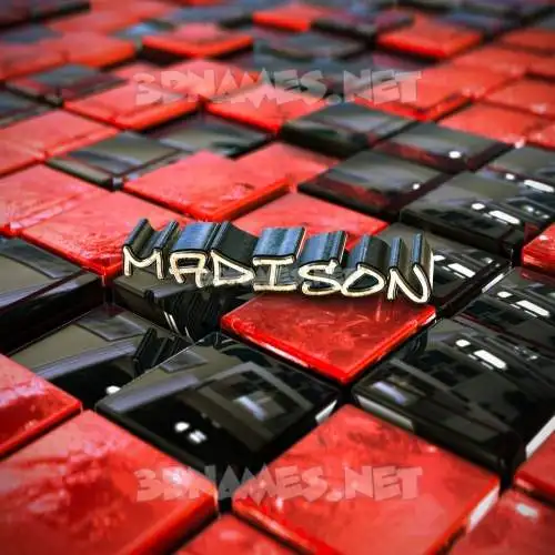 madison in Red Checkered style - 3D name wallpaper madison in Red Checkered style - 3D name wallpaper