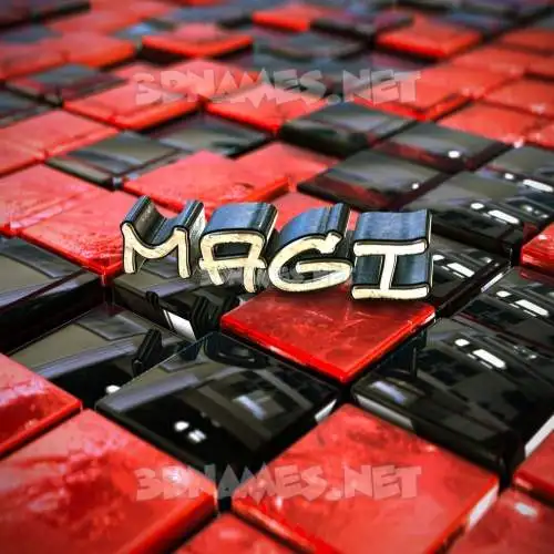 magi in Red Checkered style - 3D name wallpaper magi in Red Checkered style - 3D name wallpaper
