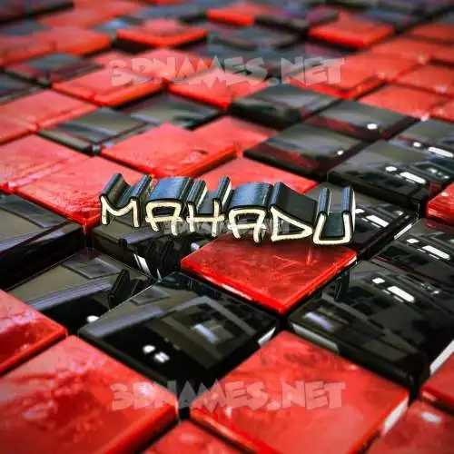 mahadu in Red Checkered style - 3D name wallpaper mahadu in Red Checkered style - 3D name wallpaper