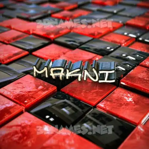 makni in Red Checkered style - 3D name wallpaper makni in Red Checkered style - 3D name wallpaper