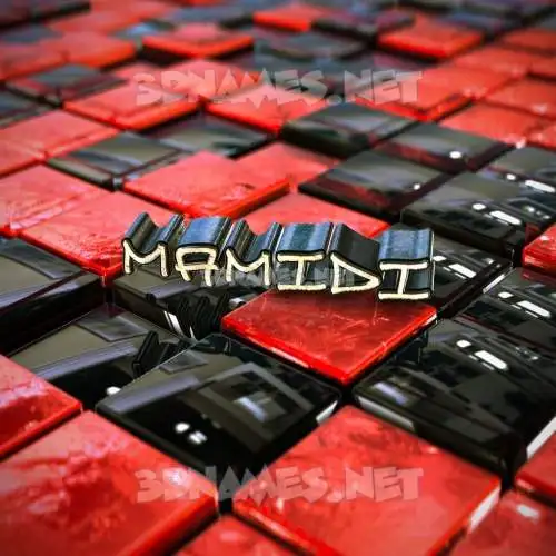 mamidi in Red Checkered style - 3D name wallpaper