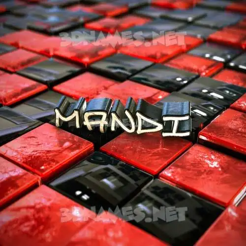 mandi in Red Checkered style - 3D name wallpaper mandi in Red Checkered style - 3D name wallpaper