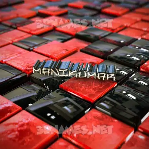 manikumar in Red Checkered style - 3D name wallpaper