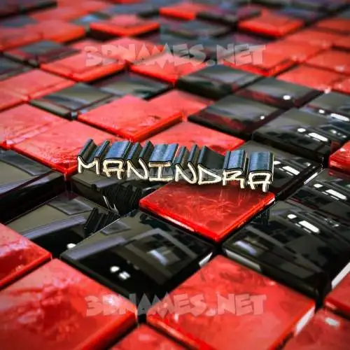 manindra in Red Checkered style - 3D name wallpaper