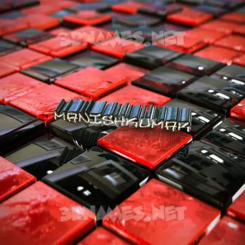 manishkumar in Red Checkered style - 3D name wallpaper