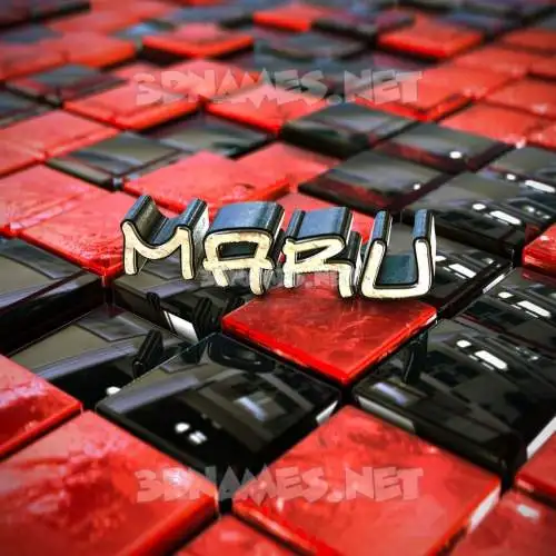 maru in Red Checkered style - 3D name wallpaper