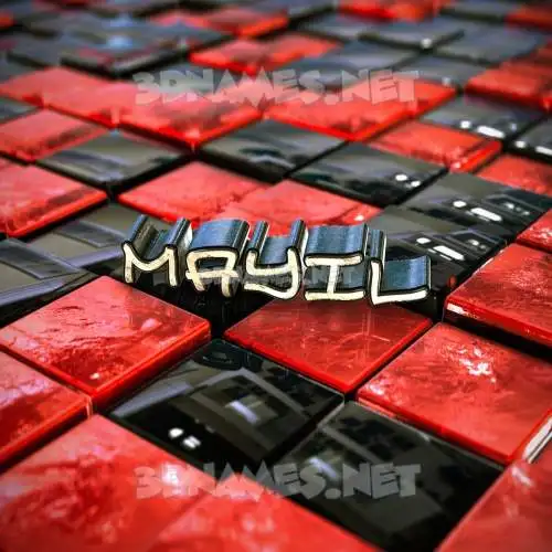 mayil in Red Checkered style - 3D name wallpaper