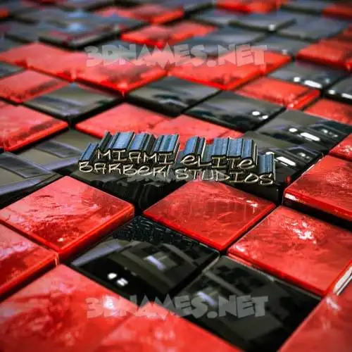 miami elite barber studios in Red Checkered style - 3D name wallpaper miami elite barber studios in Red Checkered style - 3D name wallpaper