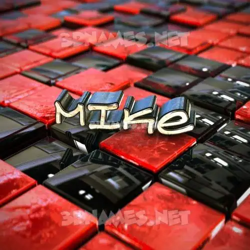 mike in Red Checkered style - 3D name wallpaper mike in Red Checkered style - 3D name wallpaper