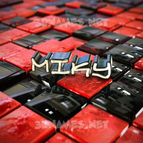 miky in Red Checkered style - 3D name wallpaper miky in Red Checkered style - 3D name wallpaper
