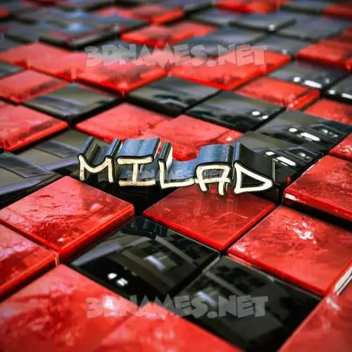 milad in Red Checkered style - 3D name wallpaper milad in Red Checkered style - 3D name wallpaper