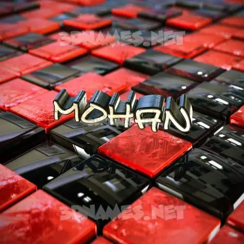 mohan in Red Checkered style - 3D name wallpaper