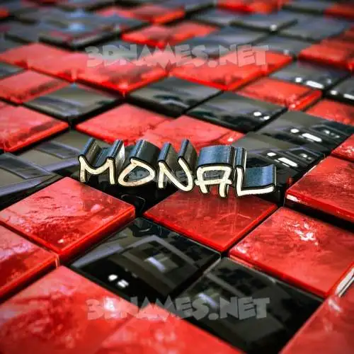 monal in Red Checkered style - 3D name wallpaper monal in Red Checkered style - 3D name wallpaper