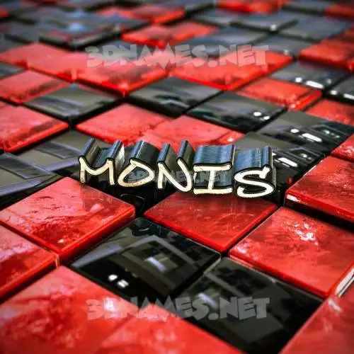 monis in Red Checkered style - 3D name wallpaper monis in Red Checkered style - 3D name wallpaper