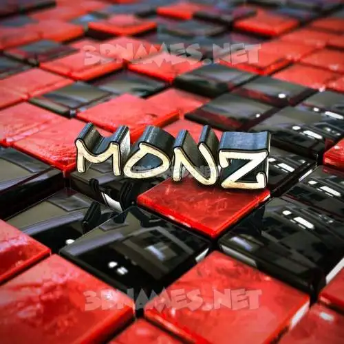 monz in Red Checkered style - 3D name wallpaper monz in Red Checkered style - 3D name wallpaper