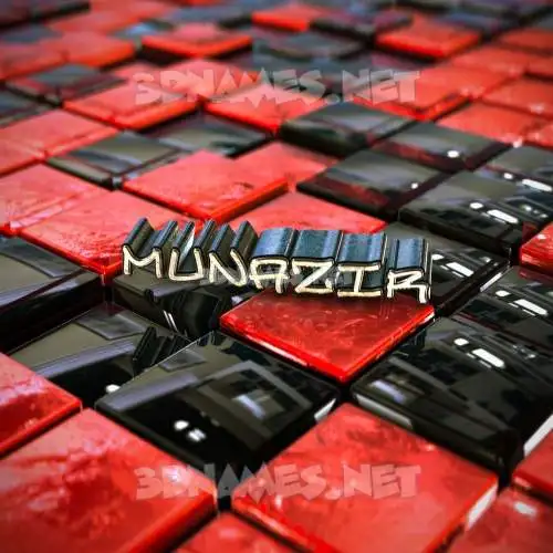 munazir in Red Checkered style - 3D name wallpaper munazir in Red Checkered style - 3D name wallpaper