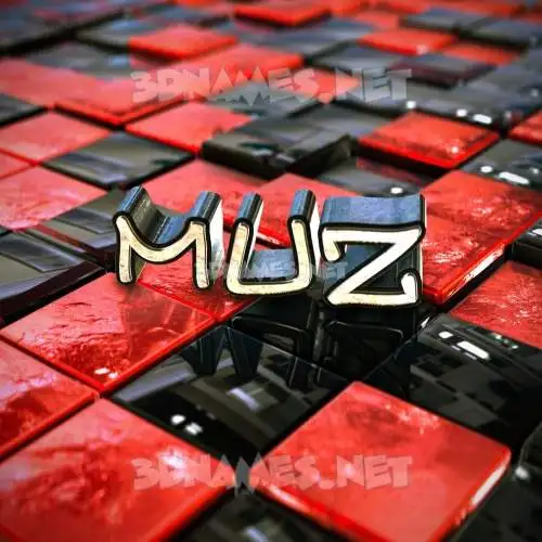 muz in Red Checkered style - 3D name wallpaper muz in Red Checkered style - 3D name wallpaper