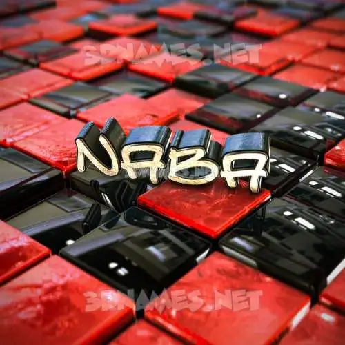 naba in Red Checkered style - 3D name wallpaper naba in Red Checkered style - 3D name wallpaper