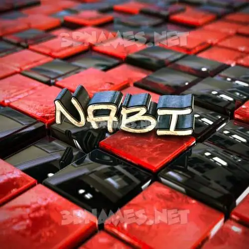 nabi in Red Checkered style - 3D name wallpaper nabi in Red Checkered style - 3D name wallpaper