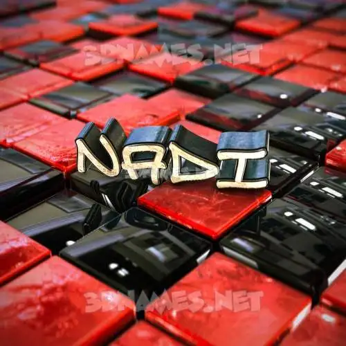 nadi in Red Checkered style - 3D name wallpaper nadi in Red Checkered style - 3D name wallpaper