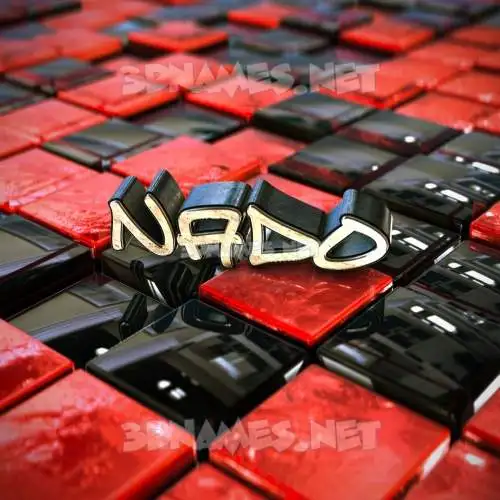 nado in Red Checkered style - 3D name wallpaper nado in Red Checkered style - 3D name wallpaper