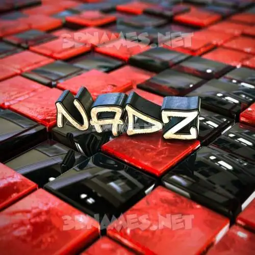 nadz in Red Checkered style - 3D name wallpaper