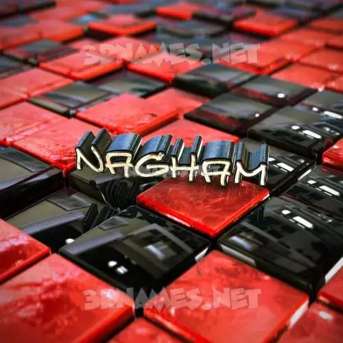 nagham in Red Checkered style - 3D name wallpaper nagham in Red Checkered style - 3D name wallpaper