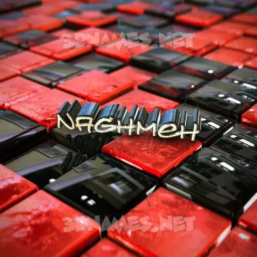 naghmeh in Red Checkered style - 3D name wallpaper