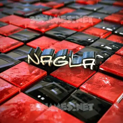 nagla in Red Checkered style - 3D name wallpaper nagla in Red Checkered style - 3D name wallpaper