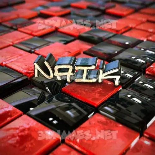 naik in Red Checkered style - 3D name wallpaper naik in Red Checkered style - 3D name wallpaper