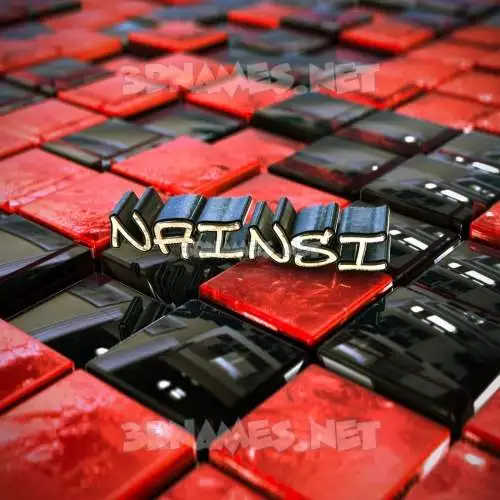 nainsi in Red Checkered style - 3D name wallpaper