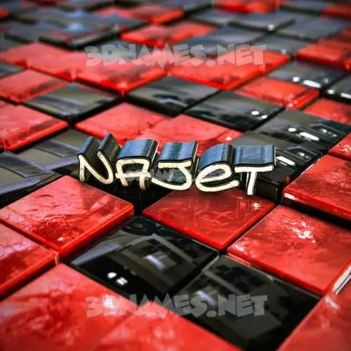 najet in Red Checkered style - 3D name wallpaper najet in Red Checkered style - 3D name wallpaper